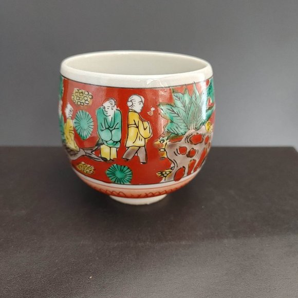 Vintage Kutani Ware Sake Cups Tea Set of 4 Japanese Ceramic Pottery Saki - Picture 3 of 8